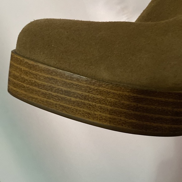 NWT Gianni Bini Brown LEATHER Suede 4” Heeled 1.5”PLATFORM Boots SIDE ZIP WO 10 - Picture 8 of 13